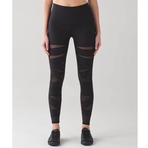 Lululemon Wunder Under Tech Mesh High Waist Leggings